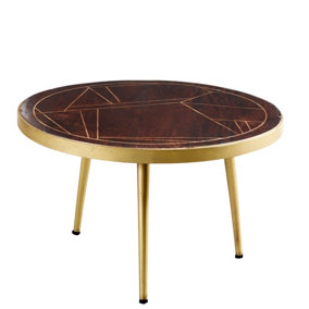 Dark Gold Stylish Round Coffee Table