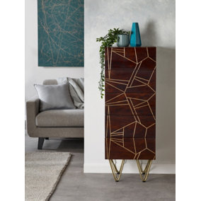Dark Gold Tall Chest of Drawers