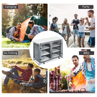 thumbnail image 2 of Kampa Commander Camping Kitchen – Blue Folding Portable Table With Carry Bag, Steel Frame 2 of 4