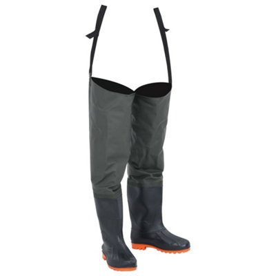 Dark Green Hip Waders Size 43 Bootfoot Fishing & Hunting Waders