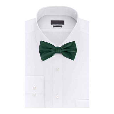 Dark Green Satin Polyester Bow Tie for Casual & Formal Wear, Wedding Party Accessory