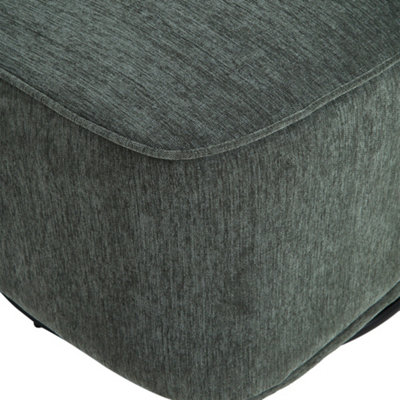 Dark Green Sherpa Upholstered Swivel Chair