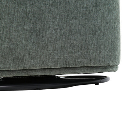 Dark Green Sherpa Upholstered Swivel Chair