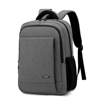 Dark Grey Backpack Nylon Sports Travel Bag Rucksack Fits 15.6