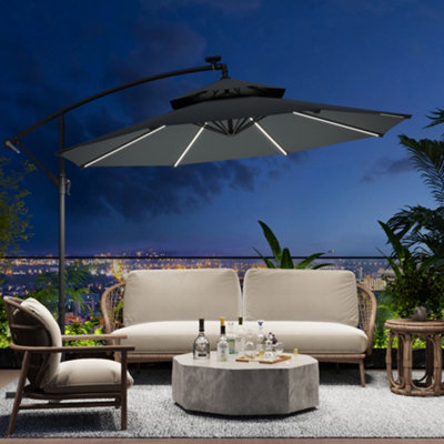 1.96m Parasol Patio Umbrella, Dark Grey