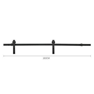 Dark Grey Coated Wood Grain Effect Sliding Internal Door Interior Barn Door H 213cm x W 91cm with Sliding Kit Set 183cm