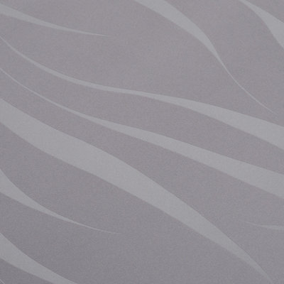 Dark Grey Embossed Non Woven Wave Striped Wallpaper Silver Glitter Geometric Patterned Wallpaper 5m²