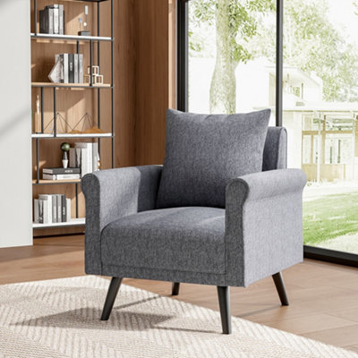 Rolled arm clearance accent chair