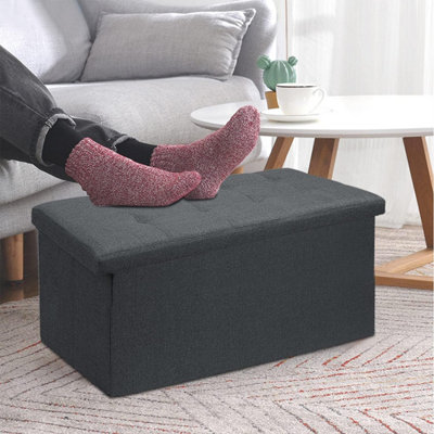 Foldable storage online bench ottoman