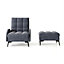 Dark Grey Frosted Fleece Recliner Armchair Reclining Chair Lounger Chair Sofa Chair with Thickened Footstool