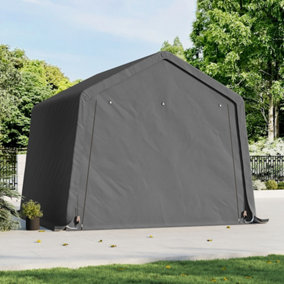 Dark Grey Galvanized Tube Garden Furniture Storage Tool Shed Water Resistant Storage Tents  with Zip Door 10x10FT