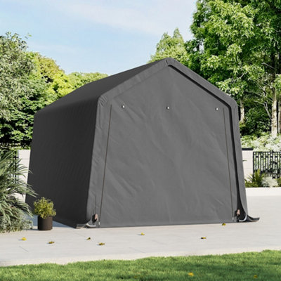 Dark Grey Galvanized Tube Garden Furniture Storage Tool Shed Water ...