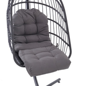 Dark Grey Garden Chair Seat Pad Cushion Waterproof Outdoor Bench Swing Chair Seat Cushion for Indoor Outdoor L 110 x  W 48 cm