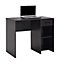 Dark Grey Home Office Desk With Shelving & Drawer