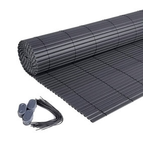 Dark Grey Landscape Barrier PVC Privacy Fence Panel L 5m x H 1.5m