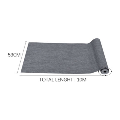 Dark Grey Linen Texture Wallpaper Plain Effect Wall Paper Roll 5.3m²