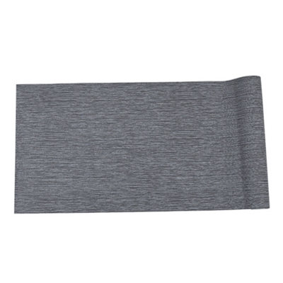 Dark Grey Linen Tuxture Wallpaper Plain Effect Wall Paper Roll 5.3m²