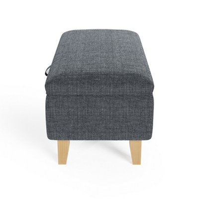 Wood and deals fabric ottoman