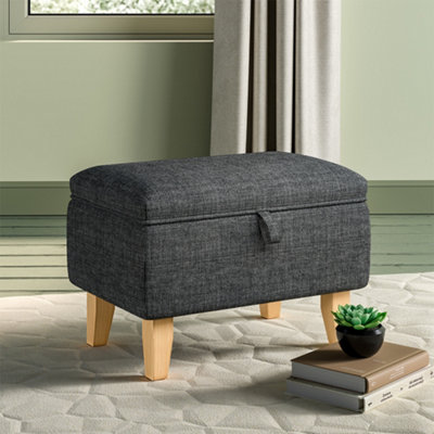 Dark grey ottoman footstool discount