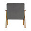 Dark Grey Modern Wooden Frame Upholstered Recliner Chair Armchair
