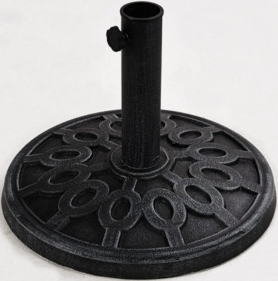 Dark Grey Parasol Base 15kg Cast Iron Look Weighted Umbrella Holder