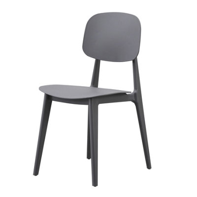 Dark Grey Plastic Oslo Dining Chair