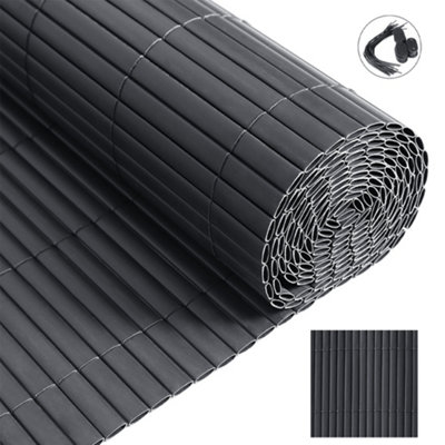 Dark Grey PVC Privacy Fence Screen Garden Panels H 2m x W 3m