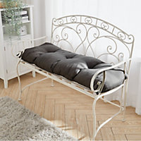 Dark Grey Rectangle Outdoor Garden Tufted Swing Chair Bench Cushion Seat Pad 120 x 40 cm