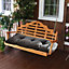 Dark Grey Rectangle Outdoor Garden Tufted Swing Chair Bench Cushion Seat Pad 120 x 40 cm