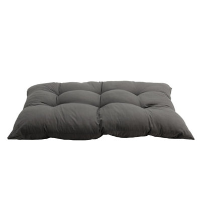 Dark Grey Rectangle Outdoor Garden Tufted Swing Chair Bench Cushion Seat Pad 120cm Lx 80cm W