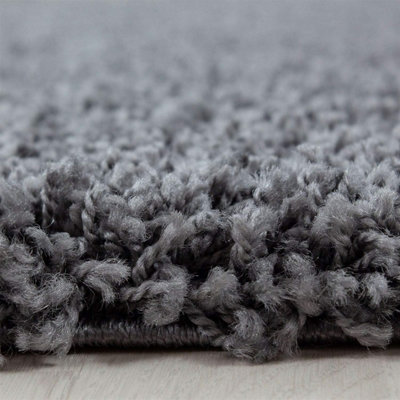Dark Grey Shaggy Area Rug, 5 cm Thick Fluffy Carpet for Living Room, Bedroom & Hallway, Anti-Shed & Durable Home Decor(60x110cm)