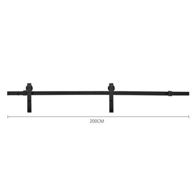 Dark Grey Sliding Internal Door Interior Slab Barn Door 91cm W x  213cm H with Sliding Guide 200cm