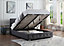 Dark Grey Small Double Ottoman Lift Up Storage Bedframe With Gas Lifts