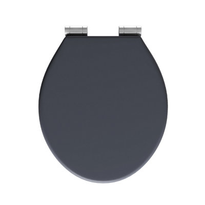 Dark Grey Soft Closing Toilet Seat DIY at B&Q