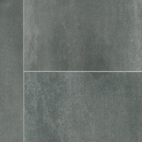 Dark Grey Stone Effect Anti-Slip Vinyl Flooring For DiningRoom Hallways Conservatory And Kitchen Use-6m X 2m (12m²)