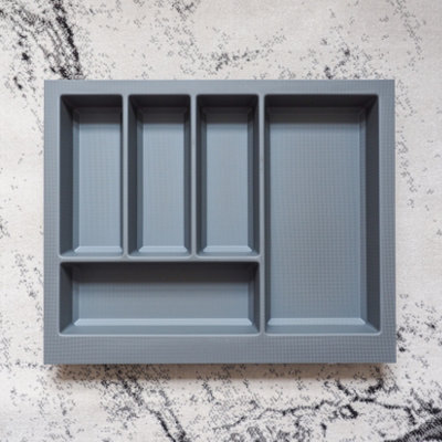 Dark Grey Textured Cutlery Tray for 600mm Blum Legrabox Drawer DIY at B&Q