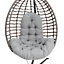 Dark Grey Thicken Hanging Egg Chair Seat Pad Cushion W 95 cm x H 75 cm