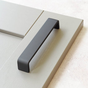 Dark Grey Titanium Kitchen Cabinet D Handles 160mm Cupboard Door Drawer Pull Wardrobe Furniture