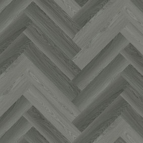 Dark Grey Wood Effect Herringbone Vinyl Tile, 2.0mm Matte Luxury Vinyl Tile For Commercial & Residential Use,5.0189m² Pack of 80