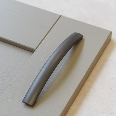 Dark Matt Grey Kitchen Cabinet Square Bow Handle 160mm Bedroom Bathroom Door Drawer Cupboard Furniture Wardrobe