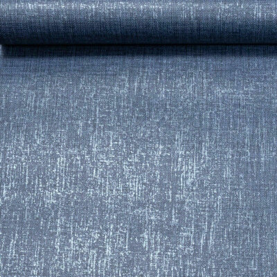 Dark Navy Midnight Blue Plain Wallpaper Subtle Shine Shimmer Woven Linen Effect