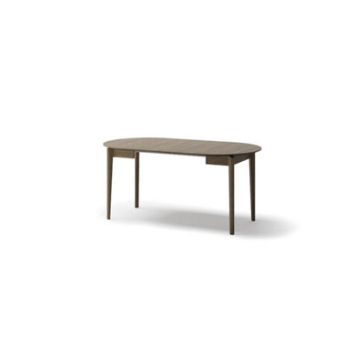 Dark Oak Extendable Dining Table 90-210cm - Space-Saving Round to Oval Design