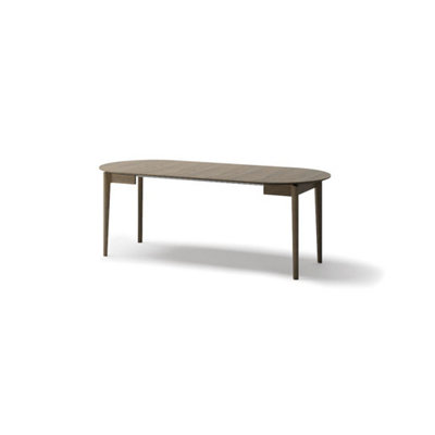 Dark Oak Extendable Dining Table 90-210cm - Space-Saving Round to Oval Design