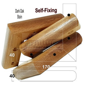Dark Oak Stain Wood Corner Feet 45mm High Replacement Furniture Sofa Legs Self Fixing  Chairs Cabinets Beds Etc PKC321