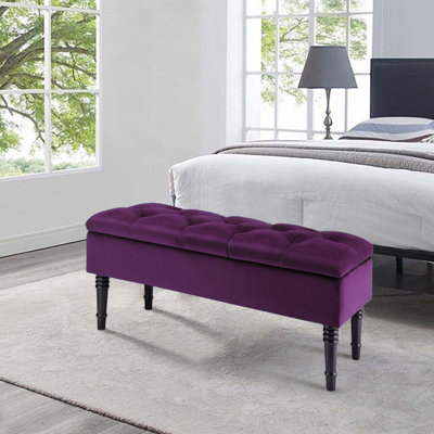 Purple store upholstered bench