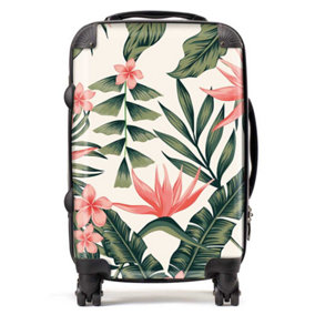 Dark Tropical Green Leaves Suitcase - Cabin