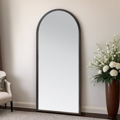 Dark Wood Full Length Arched Mirror 180x80cm