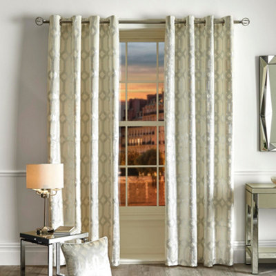 Darla Velvet Pair of Eyelet Curtains