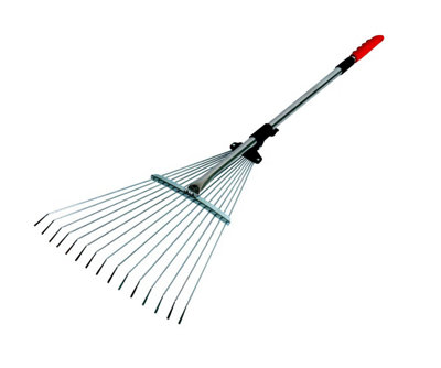 Darlac Expanding Telescopic Metal Garden Leaf Rake Cuttings Lawn Adjustable