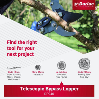 thumbnail interactive-video image 1 of Darlac DP940 Telescopic Bypass Lopper – Lightweight Aluminium – Extending Handles – Easy Use 1 of 5